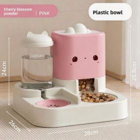 2 In 1 Automatic Pet Feeder And Water Dispenser, Large Capacity 2300ML Feeder & 1000ML Water Bowl, Gravity Refill Anti Spill Stable Pet Food Wate (Option: YD FAD PINK)
